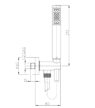 Душевой комплект Bossini Zen C12002C.073 с лейкой, шлангом и держателем, чёрный матовый