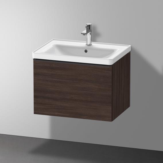 Тумба подвесная под раковину DURAVIT D-Neo DE425405353 634 мм х 452 мм, с одним выдвижным ящиком, каштан тёмный