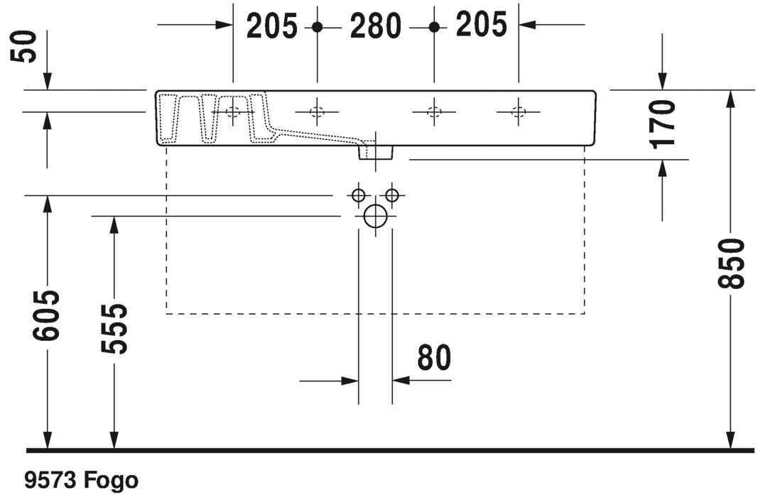 Раковина для мебели  Duravit Vero 0329100000 105х49 см