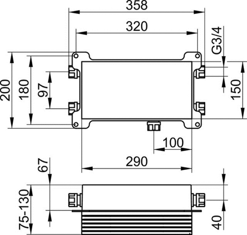 Встраиваемая функциональная часть KEUCO meTime_spa 56163 000073 для панели с термостатом на 3 потребителя