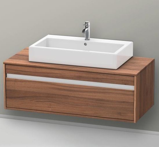 Тумба подвесная под раковину Duravit Ketho KT669607979 с одним выдвижным ящиком, орех натуральный