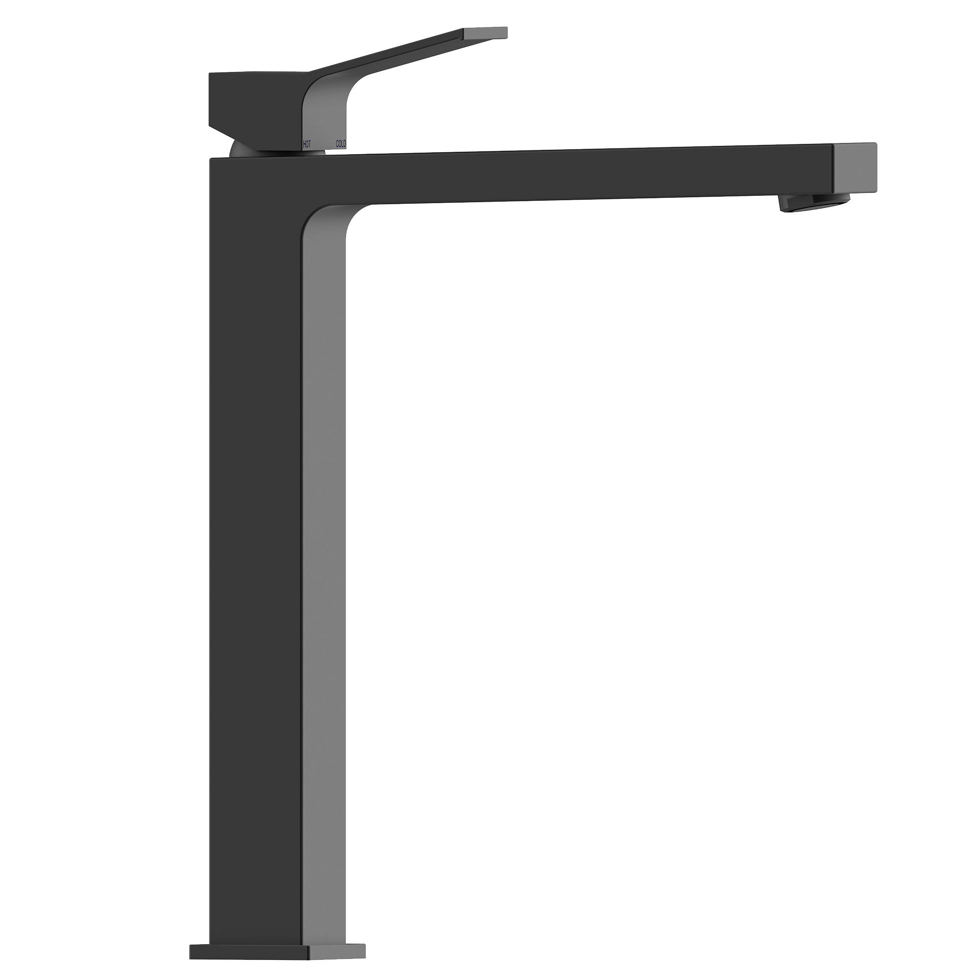Высокий однорычажный смеситель для раковины BOSSINI AKI Z00709.073 c донным клапаном, цвет Чёрный матовый