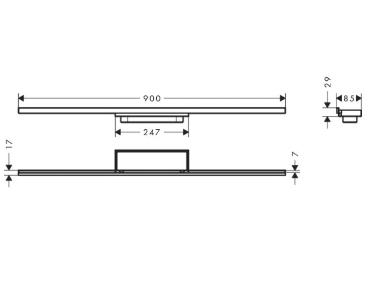 Внешняя часть трапа для душа HANSGROHE RainDrain Minimalistic 56221000 900 мм, цвет Хром
