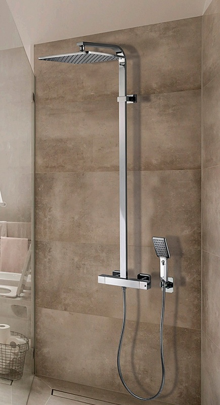 Душевая стойка Bossini R-COSMO Termostatico L40001 из нержавеющей стали (изделие снято с производства)