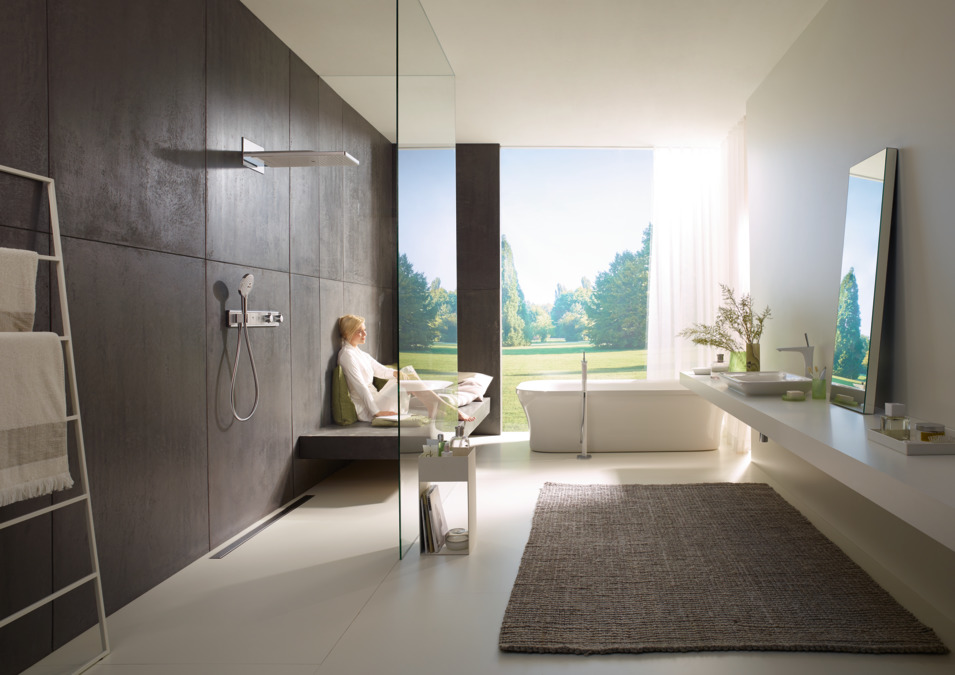 Верхний душ с настенным держателем Hansgrohe Raindance Select Rainmaker 580 3jet 24011400 Хром/Белый