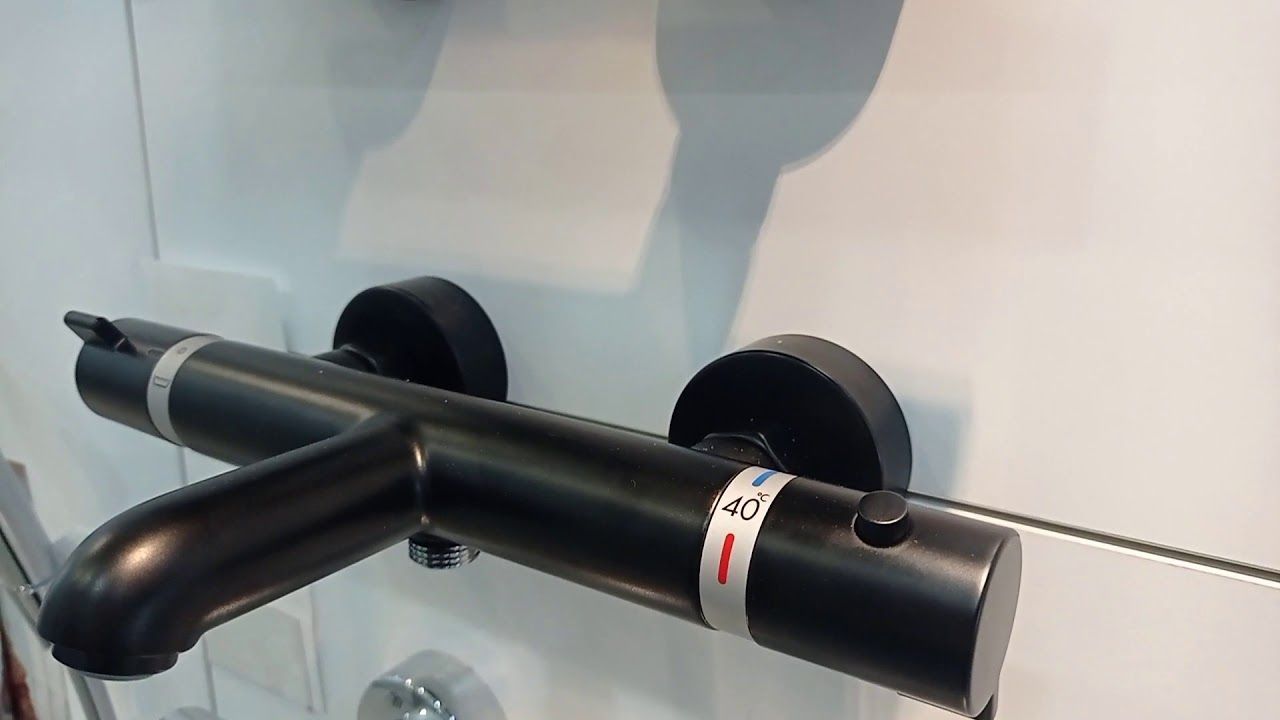 Термостат для ванны HANSGROHE Ecostat Comfort 13114670 на 2 потребителя, Чёрный матовый
