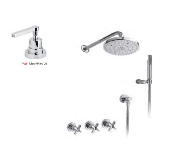 Душевой набор NICOLAZZI MAC KINLEY 05 2233CR29 с ручным душем, верхней лейкой и шлангом, хром