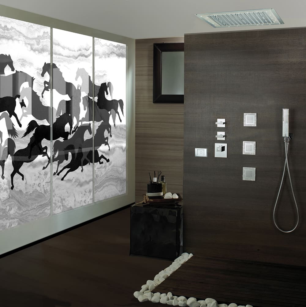 Форсунка боковая для душа Bossini Cubic Flat Wall I00176 Хром