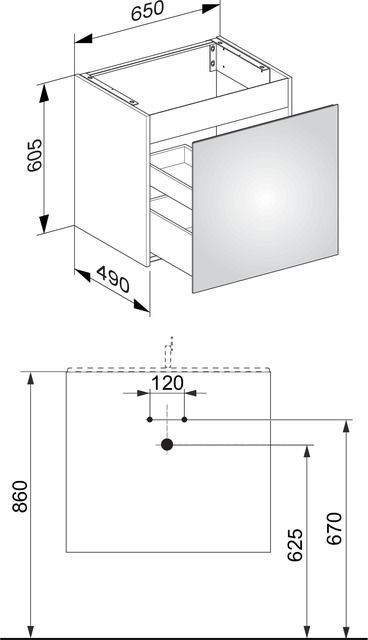 Тумба под умывальник Keuco Plan 32952 110000 корпус лак матовый антрацит, фасад стекло антрацит глянцевый