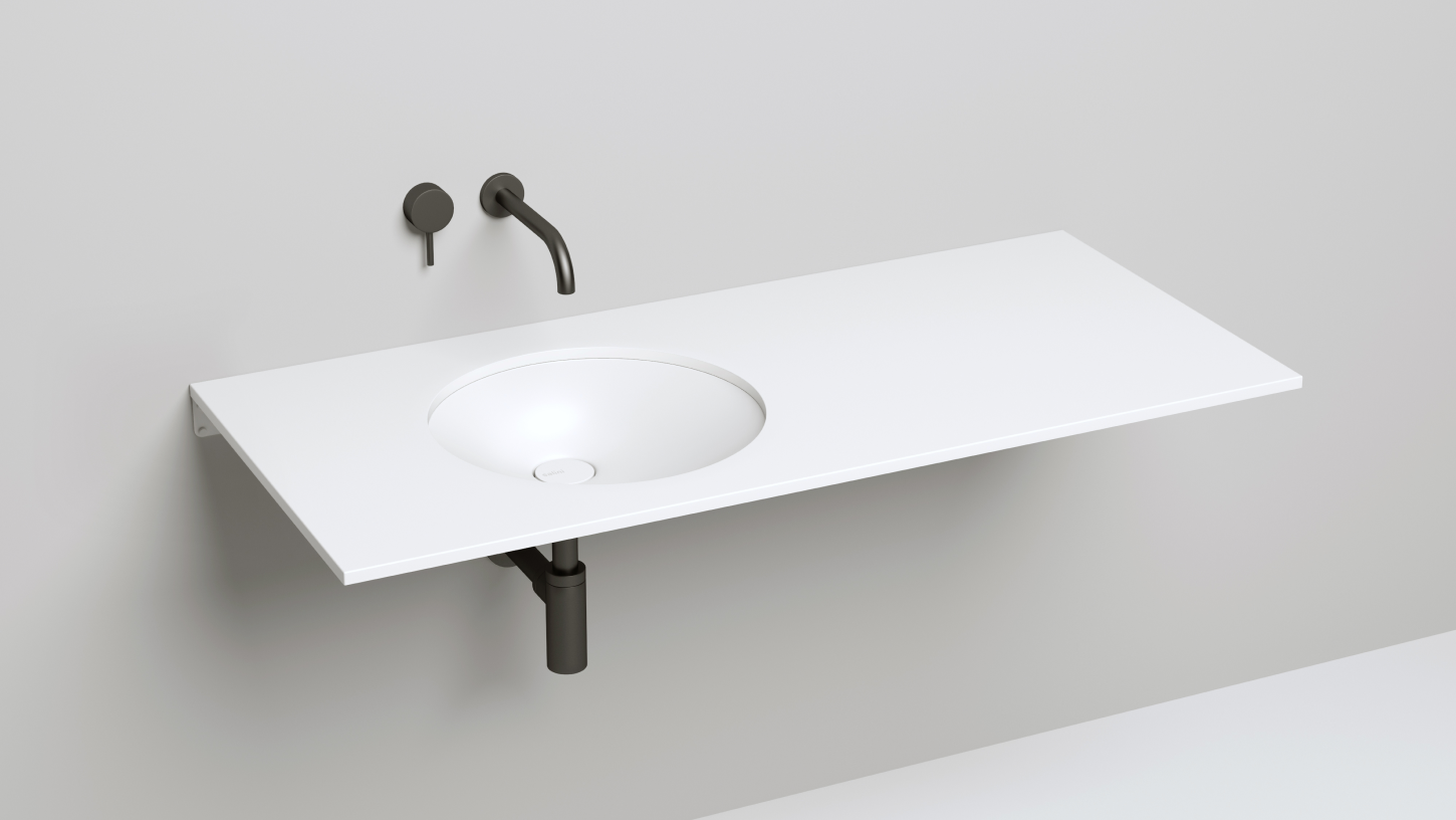 Раковина встраиваемая круглая SALINI MAREA 08 1802208M 420х420х135мм, S-Stone, без донного клапана, цвет Белый матовый