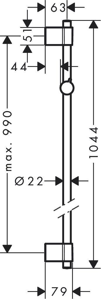 Душевая штанга HANSGROHE Unica Varia 27356000 1050 мм, цвет Хром