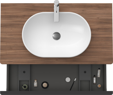 Тумба подвесная под раковину DURAVIT D-Neo DE494807979 1000 мм х 550 мм, с 1 выдвижным ящиком и консолью, орех натуральный