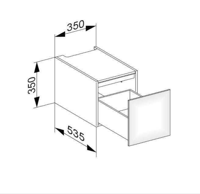 Модуль нижнего шкафа KEUCO EDITION 11 31310 270000 для встройки снизу, с одним выдвижным ящиком, корпус матовый лак/фасад матовое стекло, белый