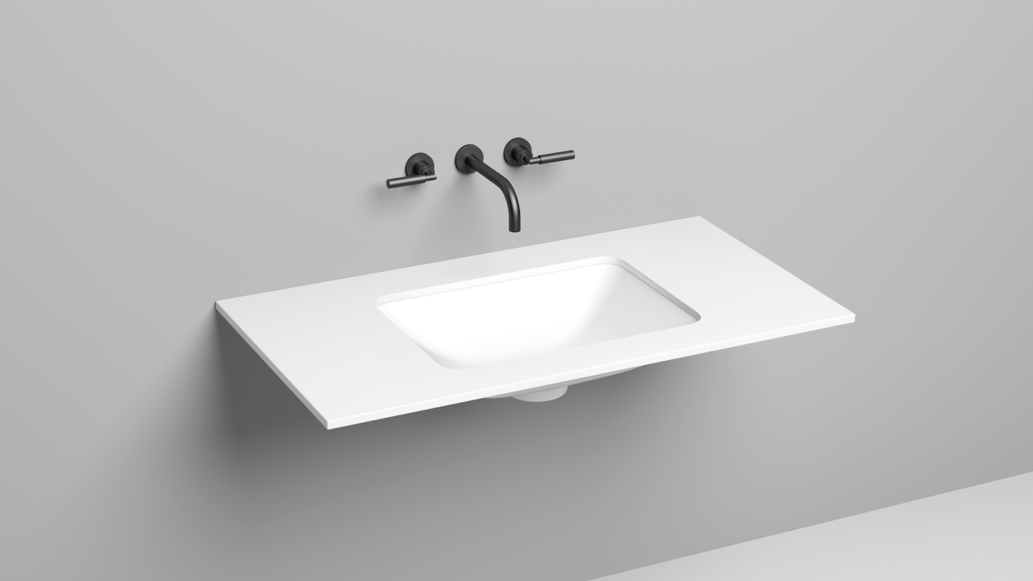 Столешница прямоугольная SALINI COSTA 200122M 1000х500х15мм, S-Stone, цвет Белый матовый