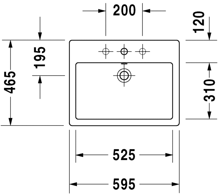Раковина встраиваемая сверху Duravit Vero 0452600000 59х46см