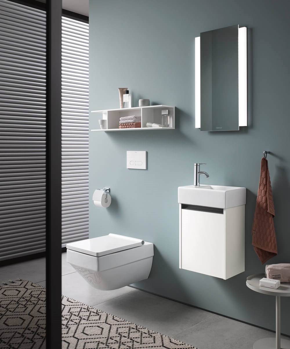 Тумба подвесная под раковину DURAVIT KETHO.2 K25060R07070000 292 мм х 410 мм х 440 мм, с 1 дверцей, петли справа, бетонно-серый матовый