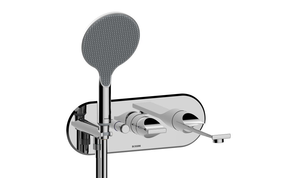 Наружная часть смесителя для ванны BOSSINI Apice Z00557.030 c изливом, верхним душем и шлангом, хром