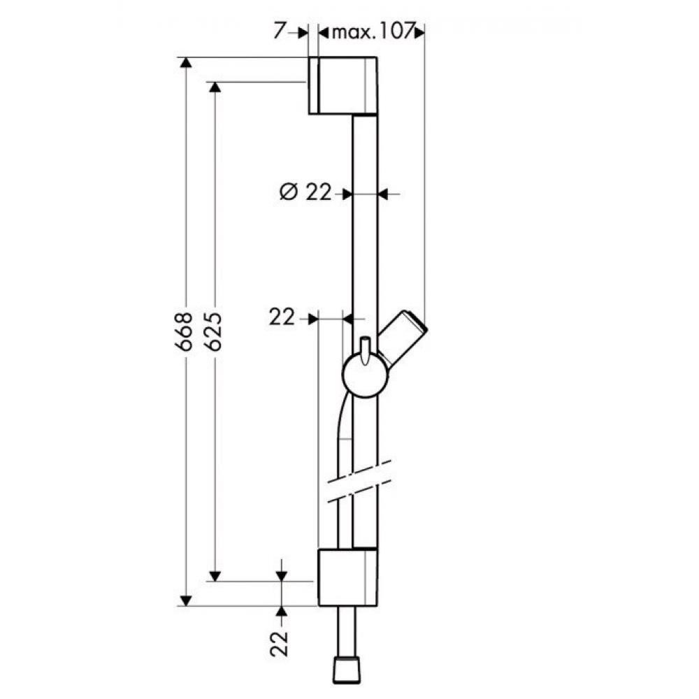 Штанга для душа 65 см Hansgrohe Unica S 27611000 Хром