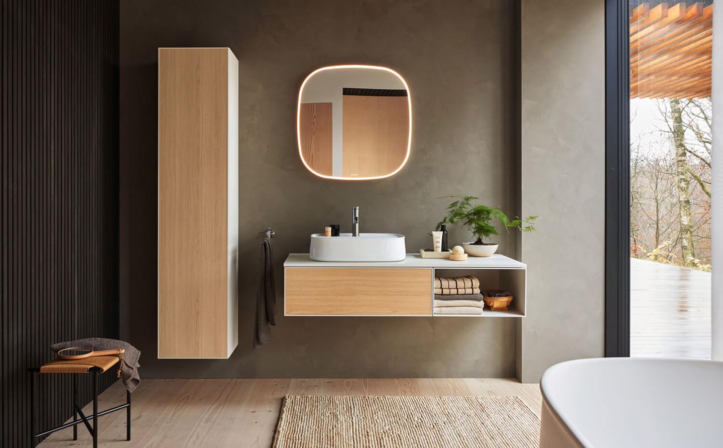 Зеркало с подсветкой и подогревом DURAVIT ZENCHA ZE7056000000100 700 мм х 700 мм, белое