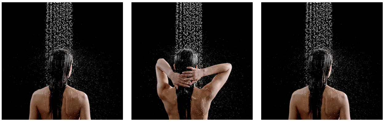 Настенный верхний душ с держателем ALMAR VELVET RAIN E044277.GM 300 мм х 300 мм, из нержавеющей стали, цвет Gun Metal