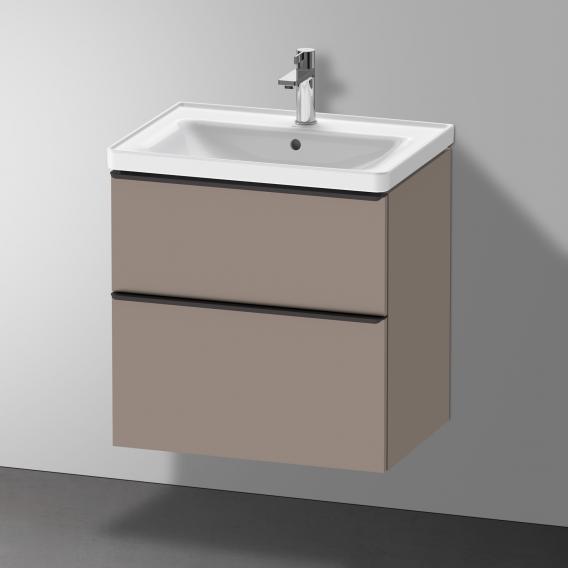 Тумба подвесная под раковину DURAVIT D-Neo DE435404343 634 мм х 452 мм, с выдвижным ящиком и выдвижным отделением, базальт матовый
