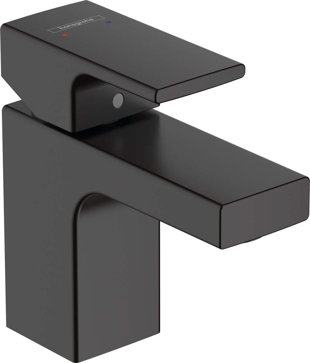 Смеситель для раковины HANSGROHE Vernis Shape 71560670 cо сливным гарнитуром, матовый чёрный