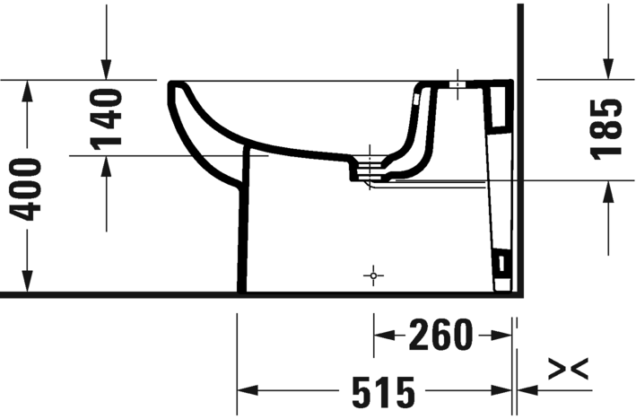 Биде напольное DURAVIT Duravit No.1 2297100000 650 мм х 355 мм, с переливом, с отверстием под смеситель, с креплением, белое