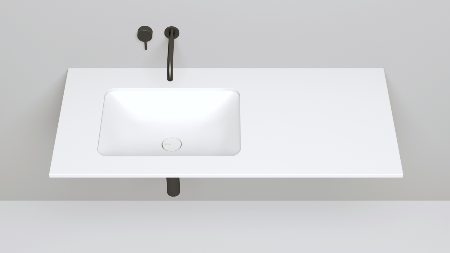 Раковина встраиваемая круглая SALINI MAREA 05 1802205M 550х400х134мм, S-Stone, без донного клапана, цвет Белый матовый