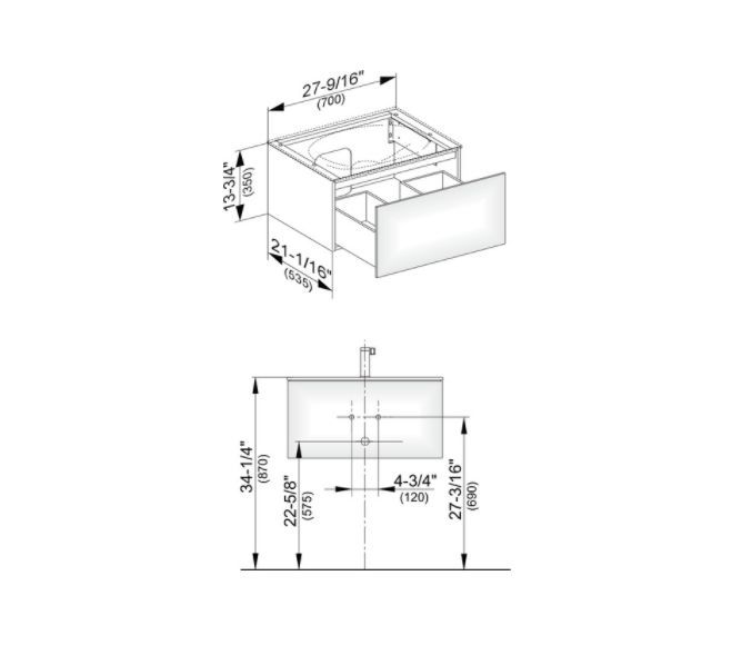 Тумба подвесная под раковину KEUCO EDITION 11 31341 890100 с одним выдвижным фронтом, с внутренней светодиодной подсветкой, корпус/фасад шпон, светлый дуб