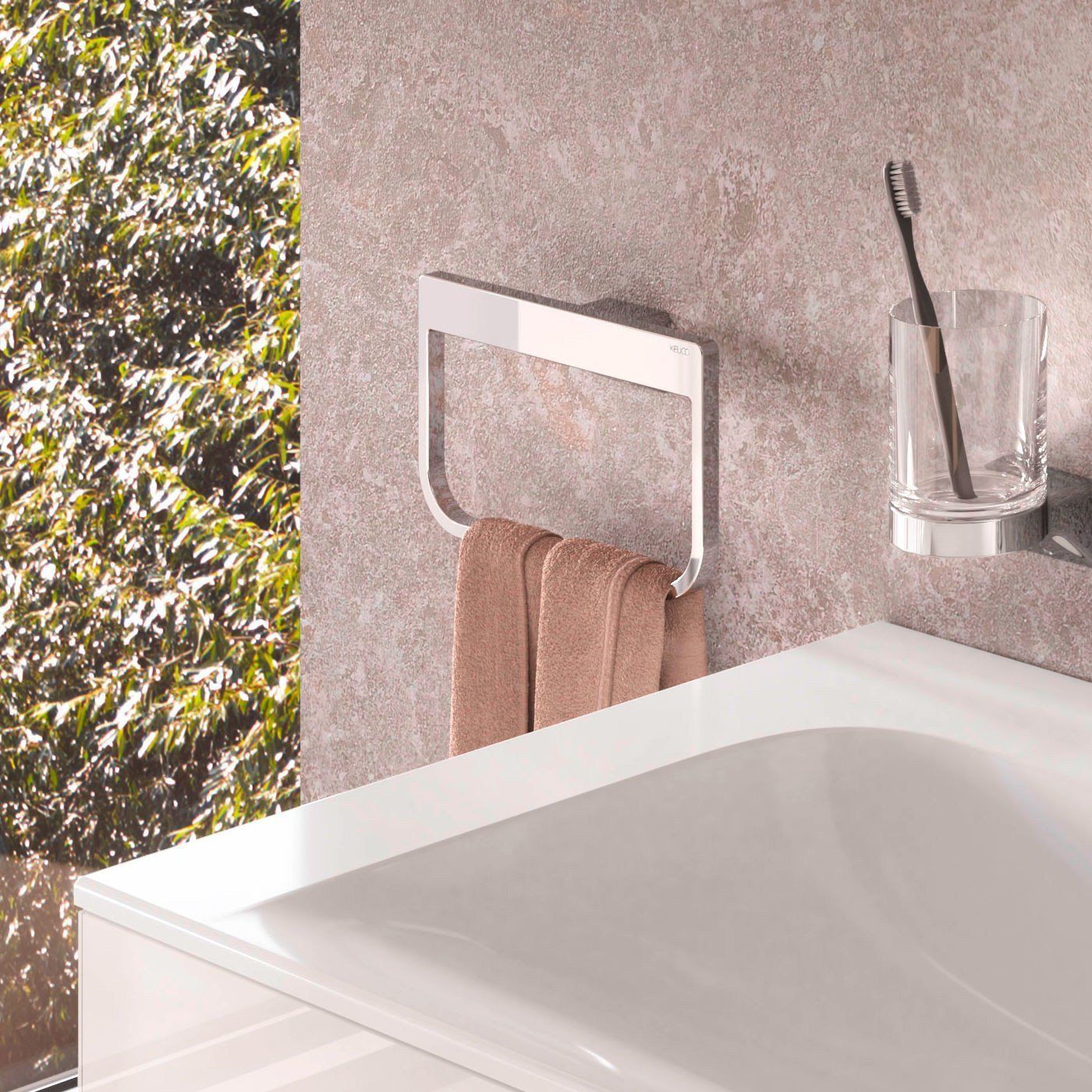 Полотенцедержатель-кольцо KEUCO AVENO 14621 010000 с клеевым комплектом, цвет Хром