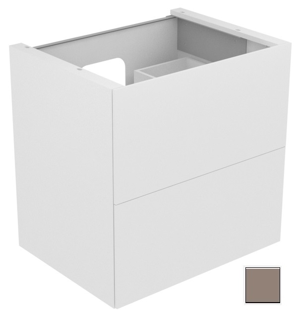 Тумба подвесная под раковину KEUCO EDITION 11 31342 370100 с двумя выдвижными фронтами, с внутренней светодиодной подсветкой, корпус/фасад структурный лак, трюфель