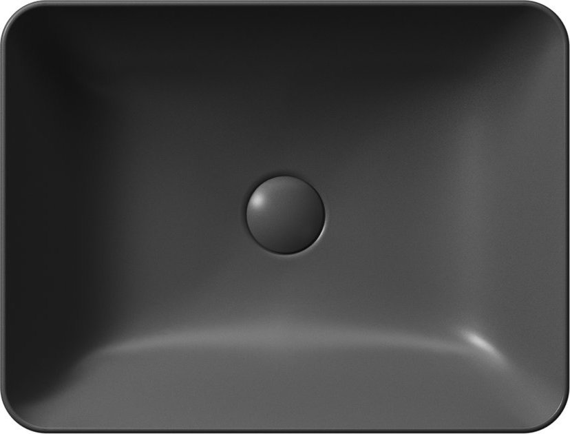 Раковина накладная GSI NUBES 903726 500 мм х 380 мм, без отверстия под смеситель, без перелива, цвет чёрный матовый Ardesia