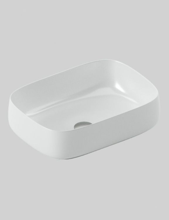 Раковина накладная ARTCERAM COGNAC QUADRO COL009 17 00 560 мм х 410 мм, без отверстия под смеситель, без перелива, чёрный матовый