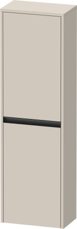 Средний шкаф с двумя дверцами петли слева DURAVIT KETHO.2 K21319L83830000 240 мм х 400 мм х 1320 мм, серо-коричневый суперматовый