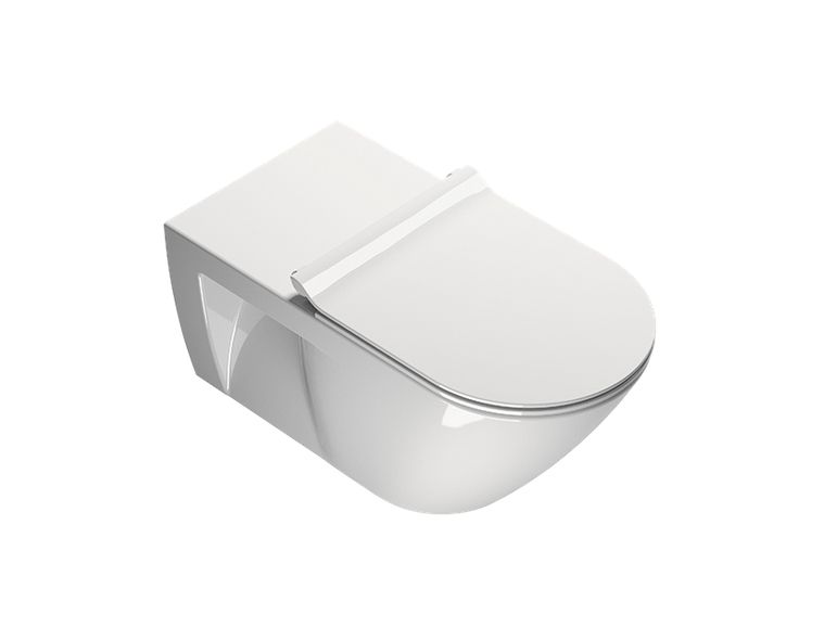 Унитаз подвесной безободковый для инвалидов GSI KUBE X 761511 370 мм х 700 мм, без крепления, белый глянцевый