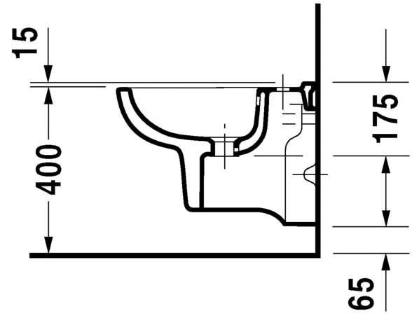 Подвесное биде Duravit D-Code 22371500002 с переливом, белое