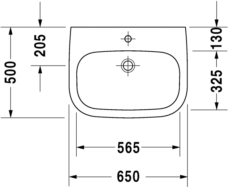 Раковина медицинская Duravit d-code 23116500002 65х50см