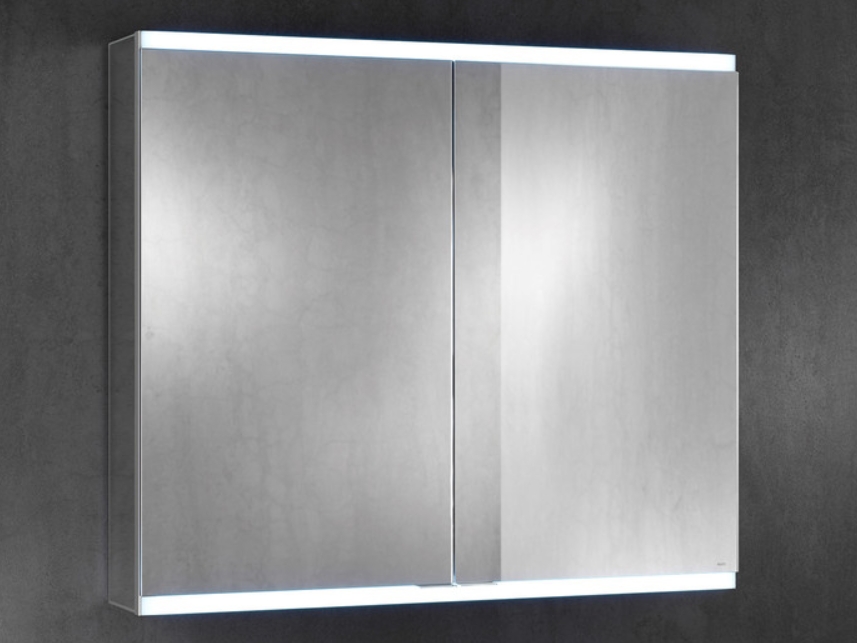 Зеркальный шкаф с подсветкой KEUCO Royal Modular 2.0 800210080000300 встраиваемый, с двумя дверцами, серебристый анодированный
