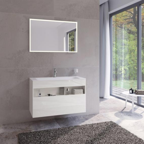 Тумба под раковину KEUCO STAGELINE 32872 300000 1000 мм х 625 мм х 490 мм, с 1 выдвижным ящиком, с сифоном, белый/белый