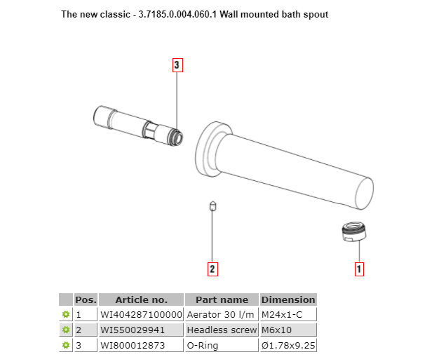 Излив настенный для ванны  LAUFEN   New Classic   3.7185.0.004.060.1 180 см, латунь, хром, аэратор