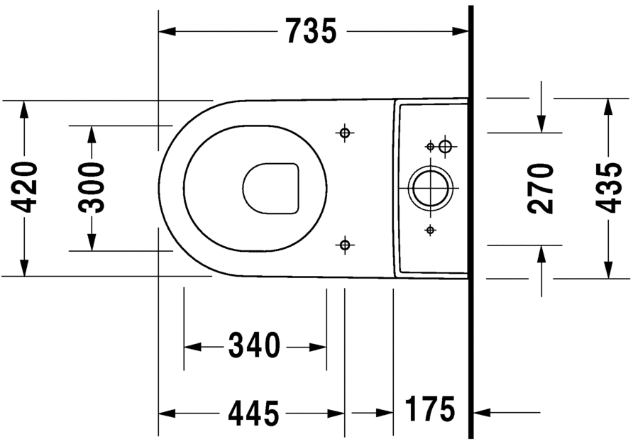 Напольный комбинированный унитаз Duravit Starck 3 Big Toilet 2104090000 белый
