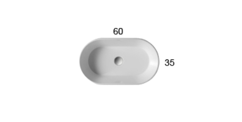 Раковина накладная GLOBO FORTY3 FO061BI 600х350х160 мм, без плоскости под смеситель, без перелива, цвет белый глянцевый