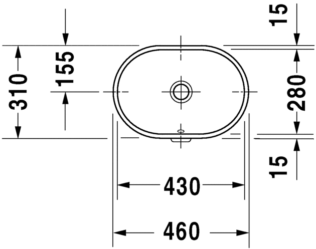 Раковина встраиваемая снизу  Duravit Foster 0336430000 46х31 см (изделие снято с производства)