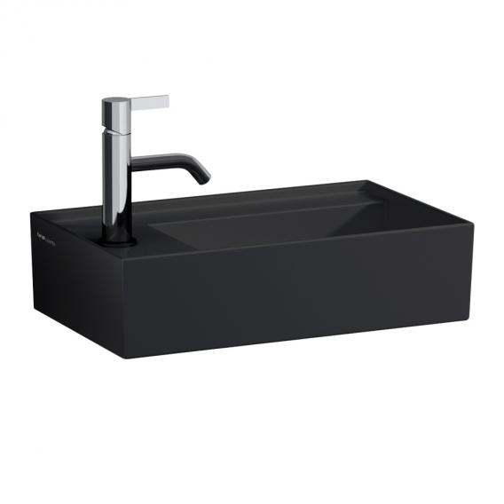 Раковина мини Kartell by Laufen  8.1533.5.716.111.1   46 см  полочка слева, без перелива, цвет черный матовый