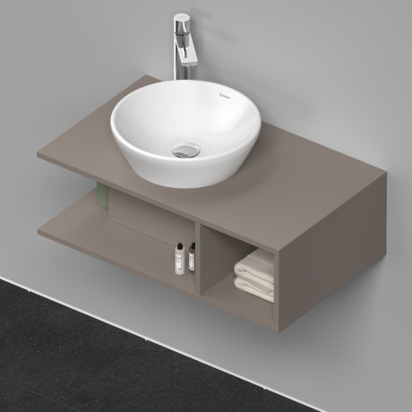 Тумба подвесная под раковину DURAVIT D-Neo DE491804343 800 мм х 480 мм, с консолью, с открытой полкой справа, базальт матовый