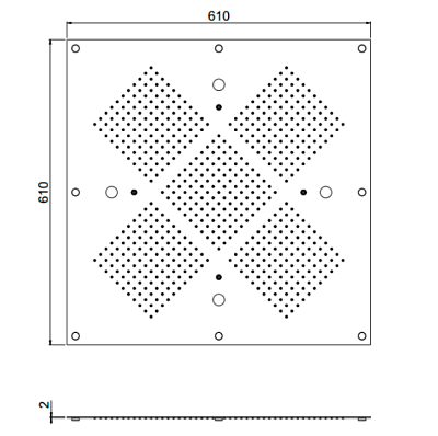 Встраиваемый многофункицональный верхний душ из нержавеющей стали CARIMALI MYDREAM 23054XN-CRX 610 мм х 610 мм, хром