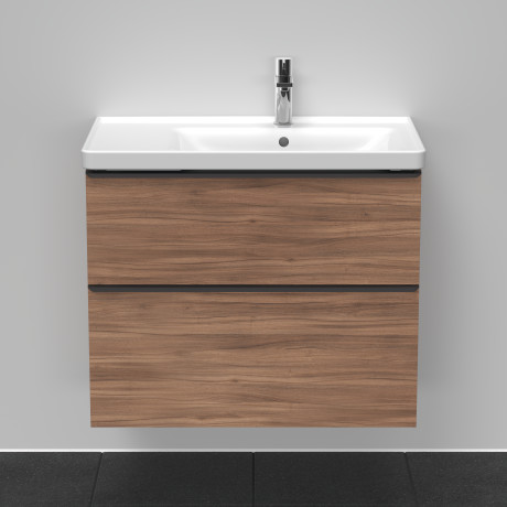 Тумба подвесная под раковину DURAVIT D-Neo DE435807979 784 мм х 452 мм, с выдвижным ящиком и выдвижным отделением, орех натуральный