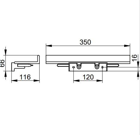 Полочка для душа съёмная KEUCO COLLECTION REVA 12859 370000 со встроенным стеклоочистителем, чёрный матовый