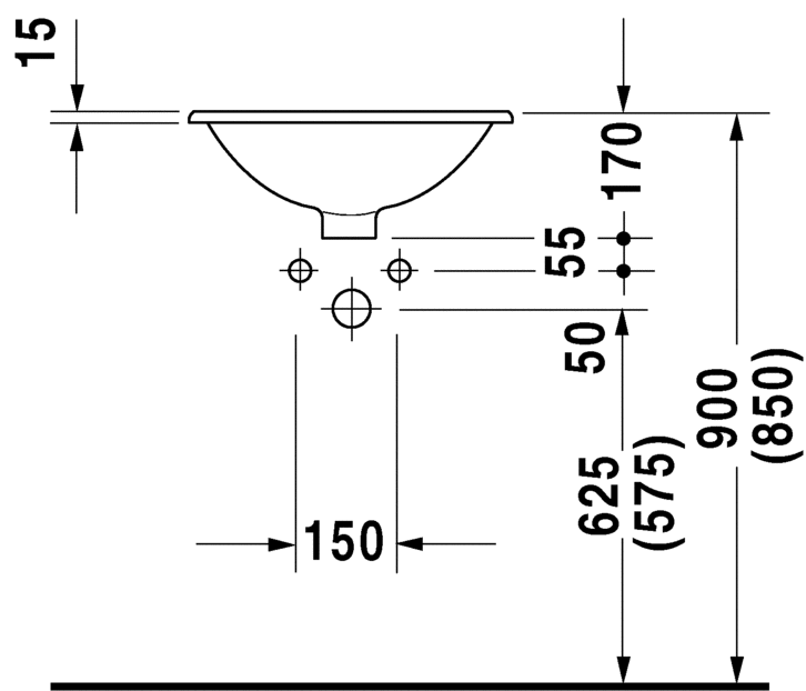 Раковина встраиваемая сверху Duravit architec 0468470000 47х47см