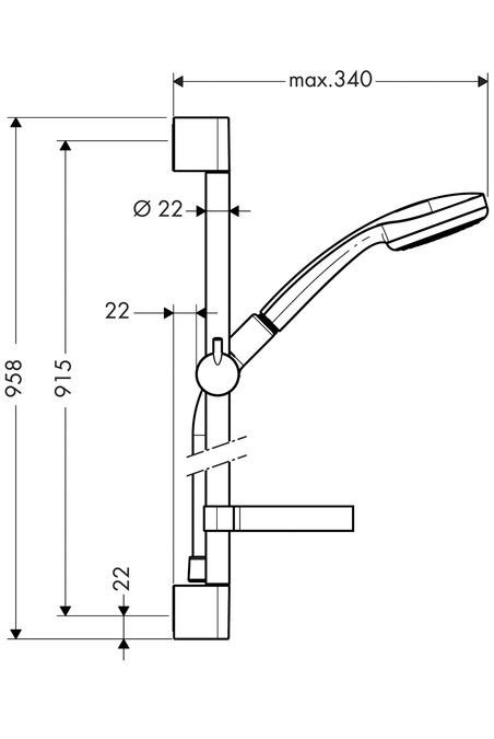 Душевой гарнитур Hansgrohe Croma 100 1jet Unica'C 27724000 с мыльницей хром